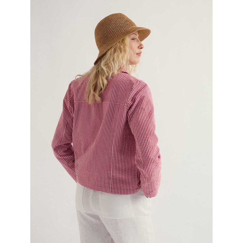 Seasalt Cornwall Carnon Downs Jacket Gingham Scarlet image number 1